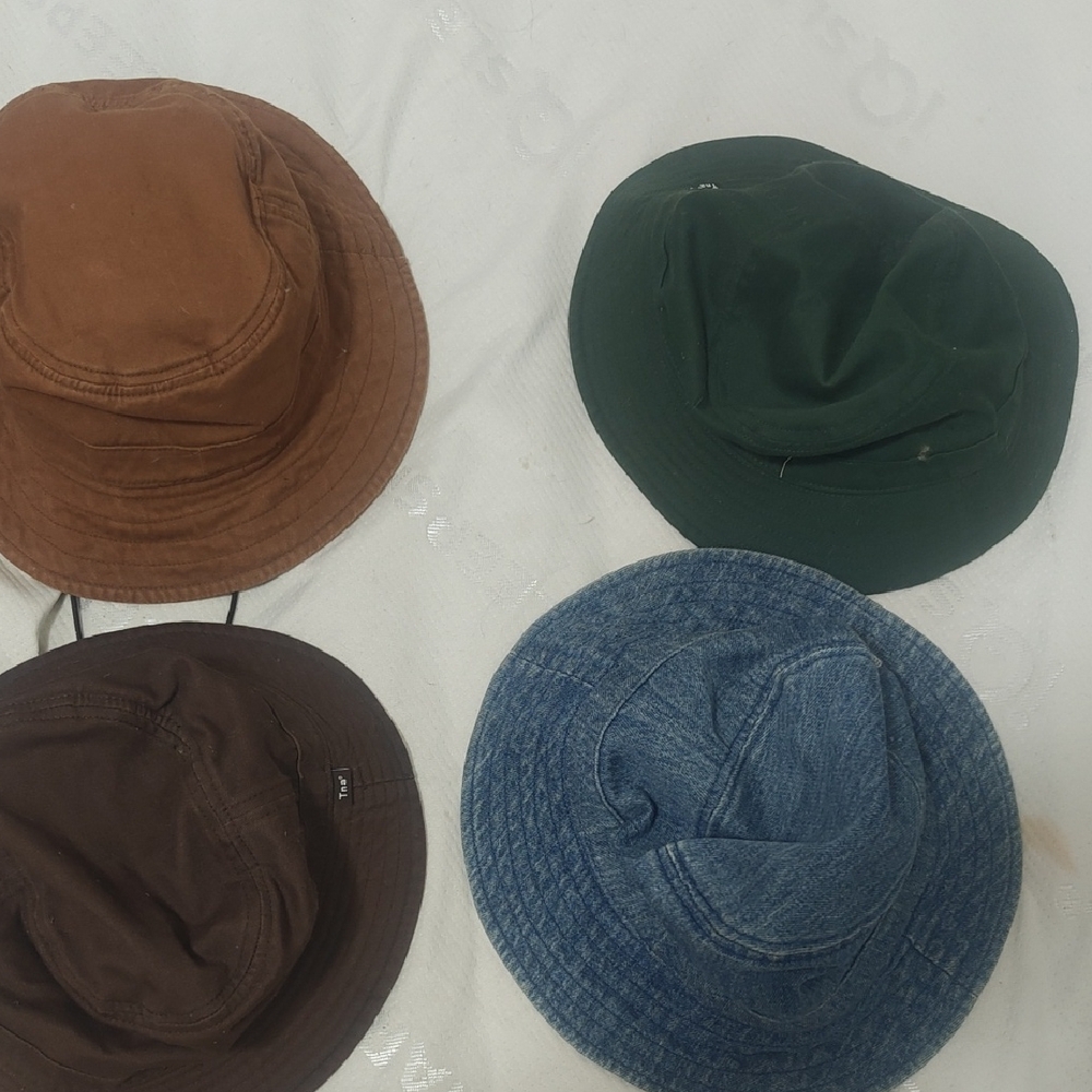 Artizia TNASet of Four Bucket Hats in Brown, Green, and Blue